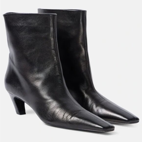 KHAITE NIB Black Arizona Ankle Boots Nappa Leather 38 8 - Picture 4 of 15